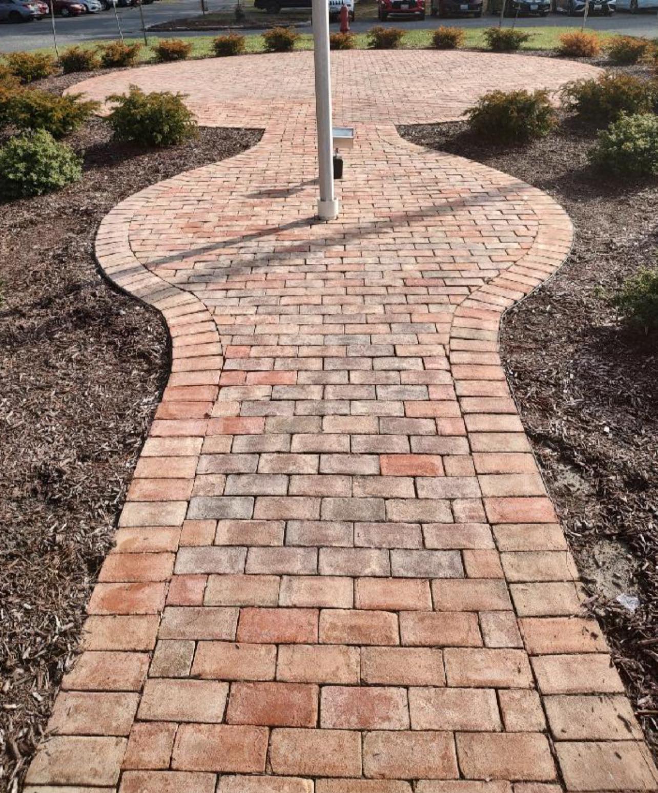 Brick and paver driveway surface