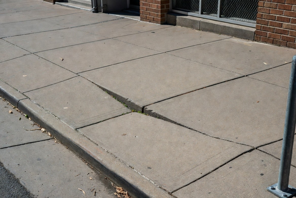 Freeze-thaw damage on an Eastern Shore concrete sidewalk