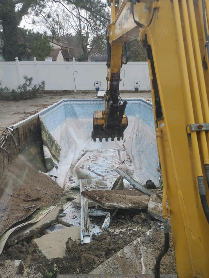 Pool excavation on an Eastern Shore property