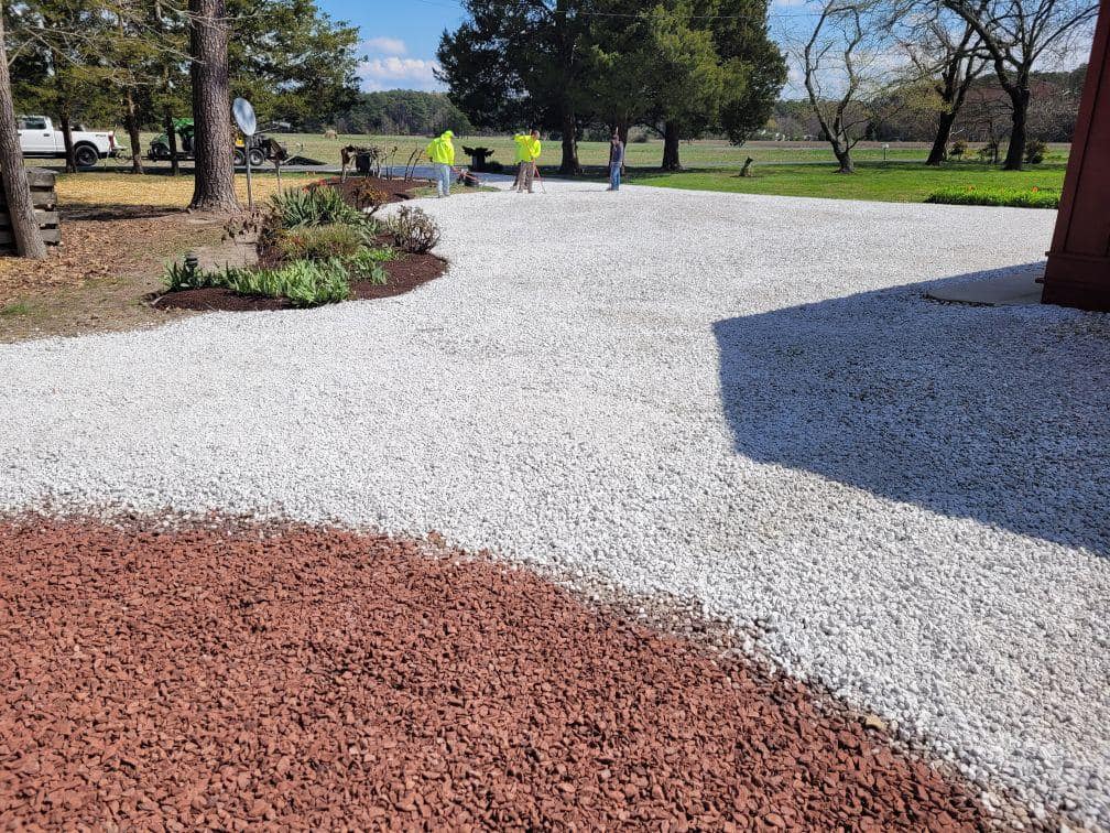 rubber-mulch Driveway Installation